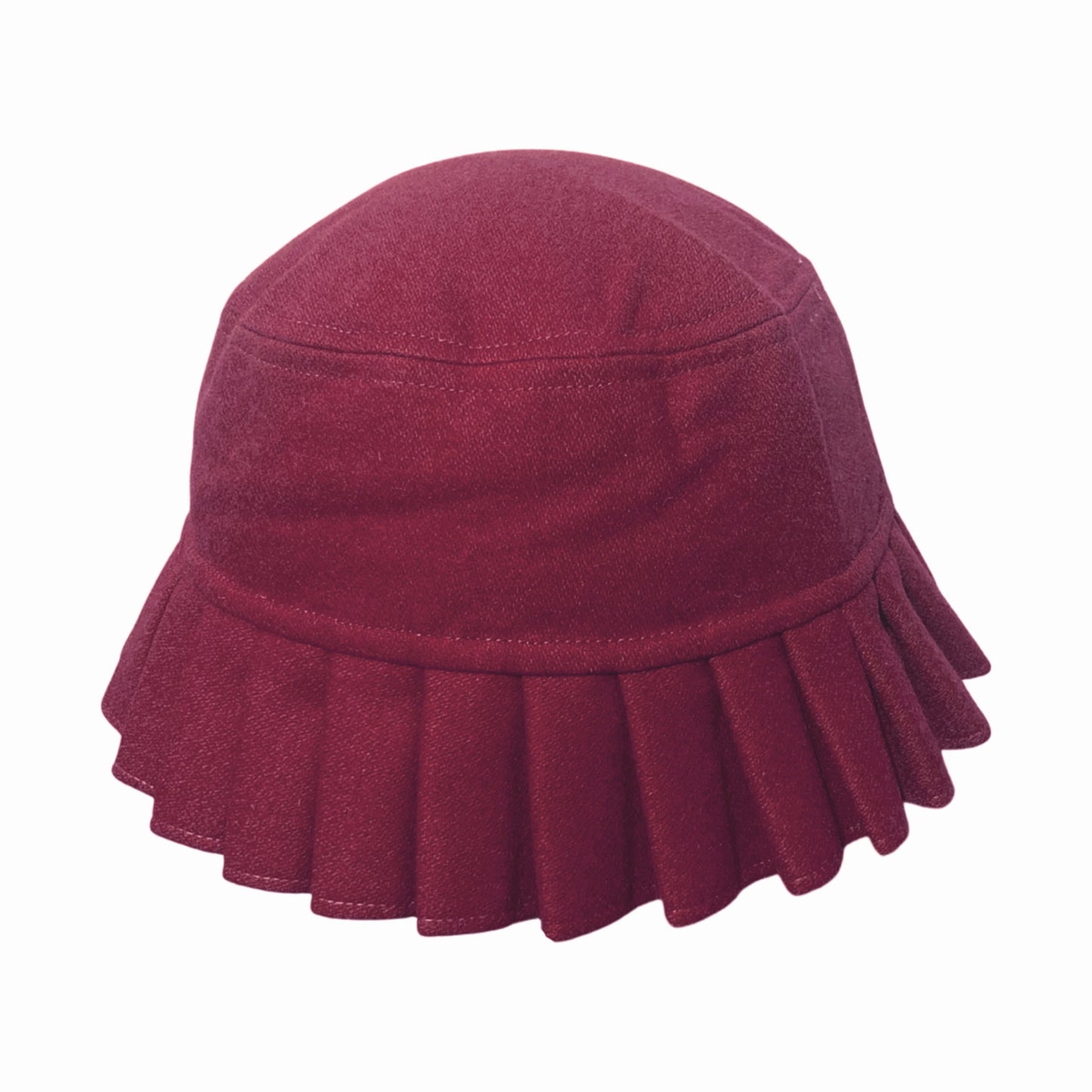 Pleated Hat (Cabernet Red)